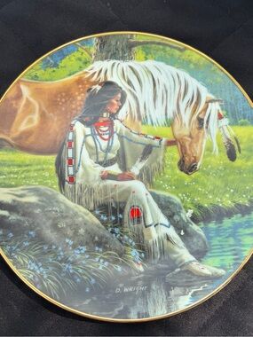 Vintage Hamilton Collection Native American “Prairie Flower” Plate David Wright